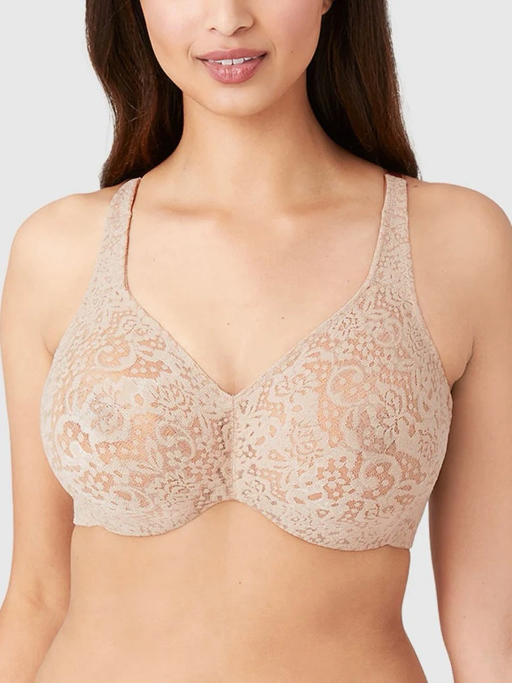 Wacoal Halo Lace Full-Figure Underwire Bra #65547- Nude